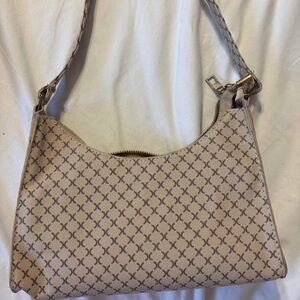 Elegant Beige Patterned Shoulder Bag